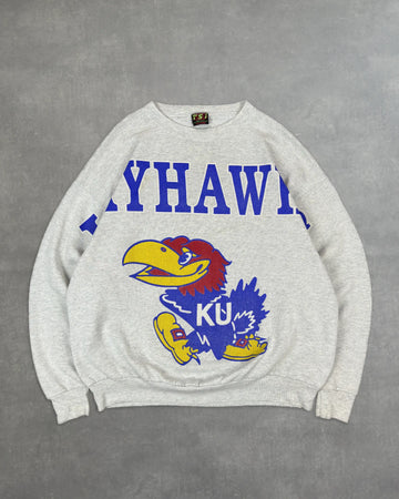 VINTAGE GREY 90S KU JAYHAWKS SWEATSHIRT - XXL