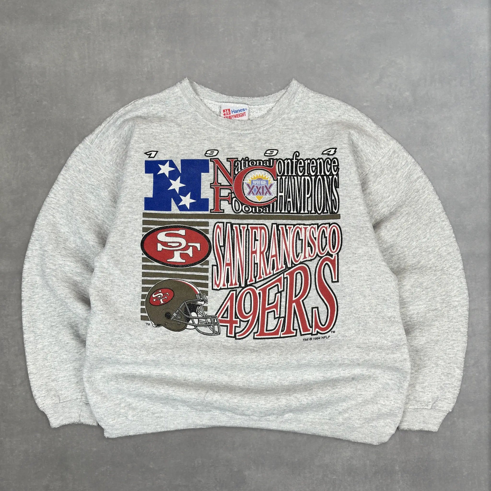 VINTAGE GREY 1994 49'ERS NFC SWEATSHIRT - L