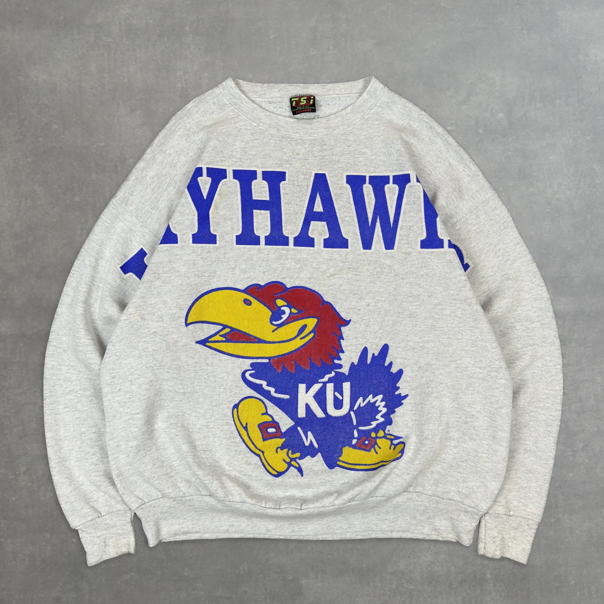 VINTAGE GREY 90S KU JAYHAWKS SWEATSHIRT - XXL