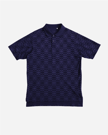 Vintage Adidas Jacquard Polo - Dark Blue | UNMARKET