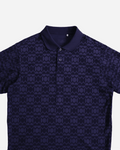 Vintage Adidas Jacquard Polo - Dark Blue | UNMARKET